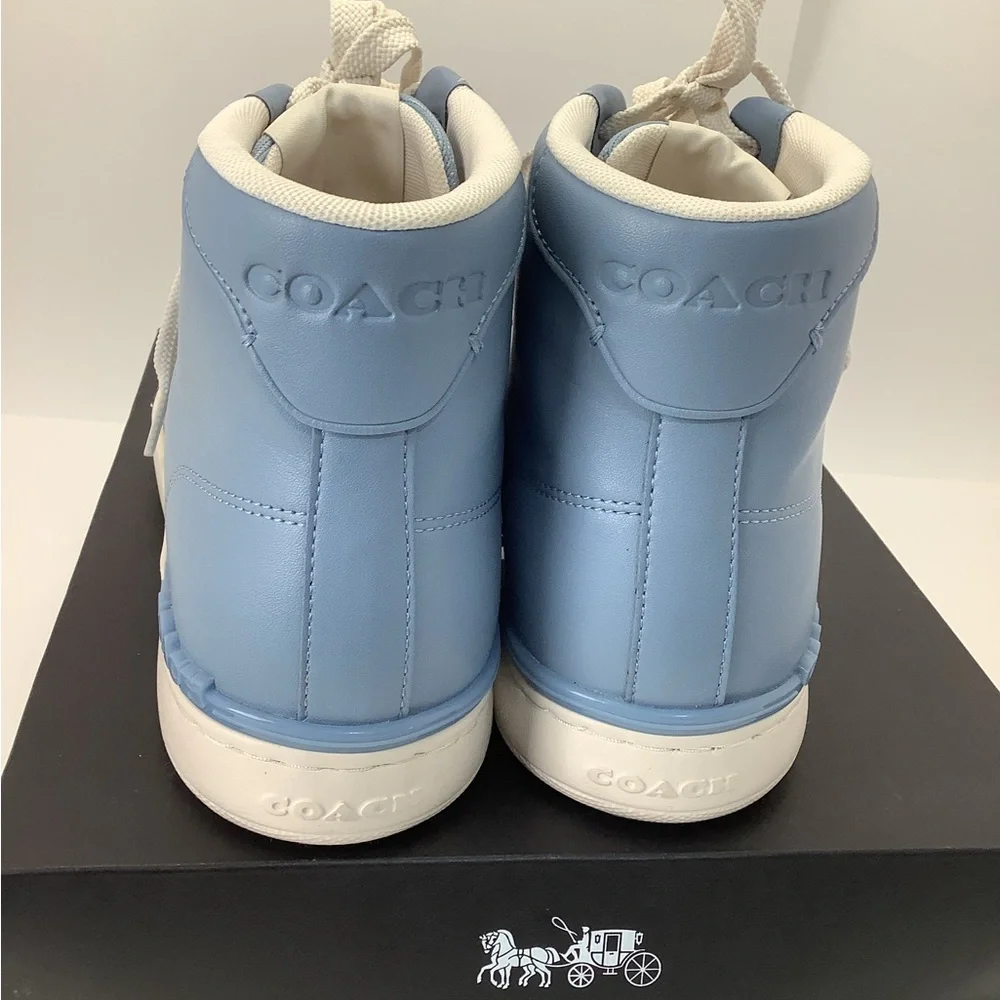 Coach Men's Clip‎ High Top Sneakers size 8.5 cornflower blue in original box